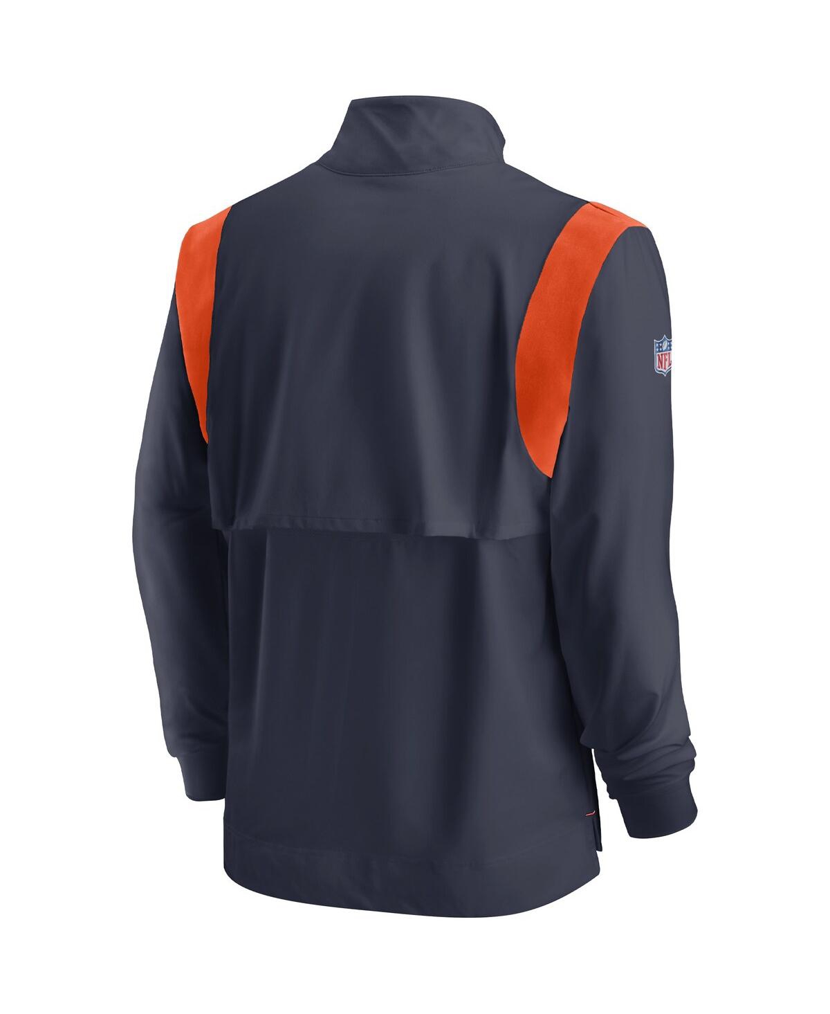 Nike Navy Chicago Bears Sideline Coach Chevron Lockup Quarter-zip Long Sleeve Top In Navy