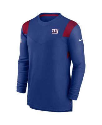 Men's Royal New York Giants Sideline Tonal Logo Performance Player Long Sleeve T-shirt