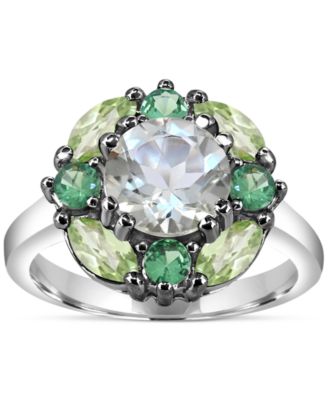 Multi-Gemstone Cluster Ring (3-5/8 ct. t.w.) in Sterling Silver