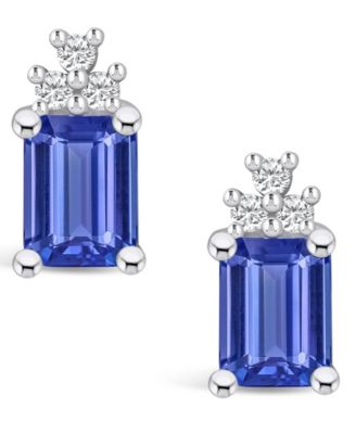 Tanzanite (3-1/5 Ct. t.w.) and Diamond (1/5 Ct. t.w.) Stud Earrings
