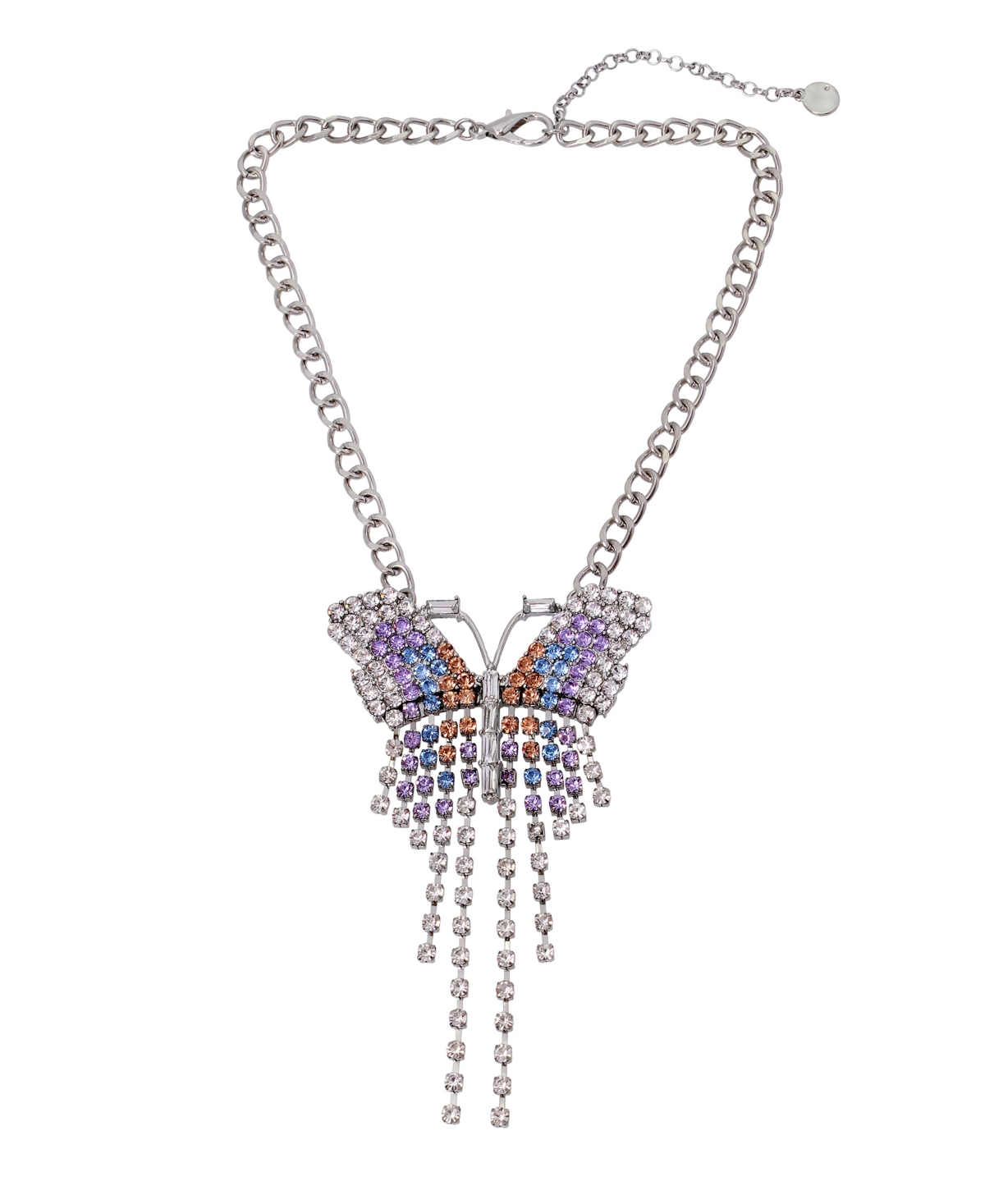 Butterfly Fringe Pendant Necklace - Multi