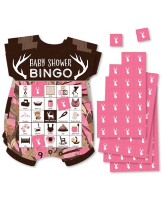 Big Dot of Happiness Pink Gone Hunting - Bingo Cards & Markers - Camo ...