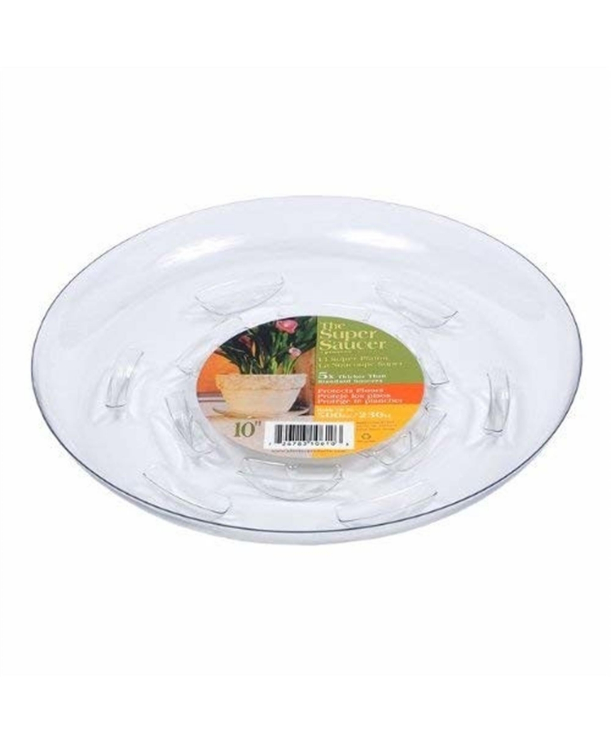 Super Plant Saucer, Plastic, Clear, 10in - Clear