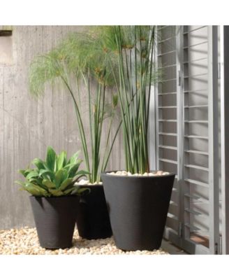 Madison Planter DoubleWalled Plant Pot 14" Slate