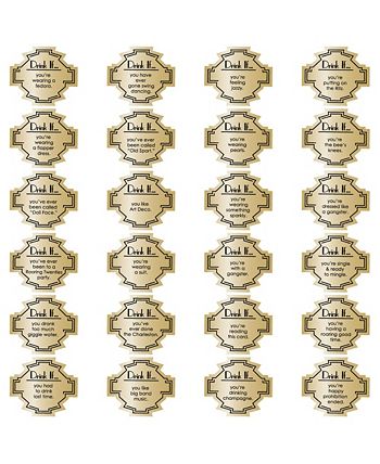 Drink If Game - Roaring 20's - 1920s Art Deco Jazz Party Game - 24 Count - Gold
