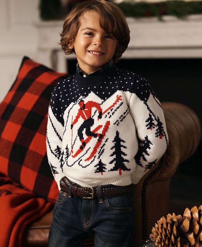 Polo Ralph Lauren Toddler and Little Boys Skier Cotton-Blend Sweater &  Reviews - Sweaters - Kids - Macy's