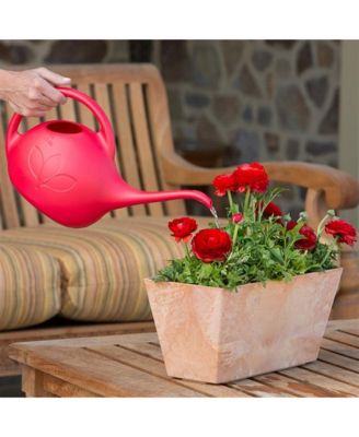Indoor Plastic Long Spout Watering Can, Red, 0.5 Gallon