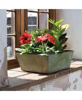 36100 Ella Low Square Planter Grey - 10 inches