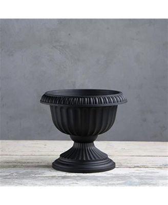 39128 Outdoor Grecian Urn Flower Planter Black 12in pack of 1