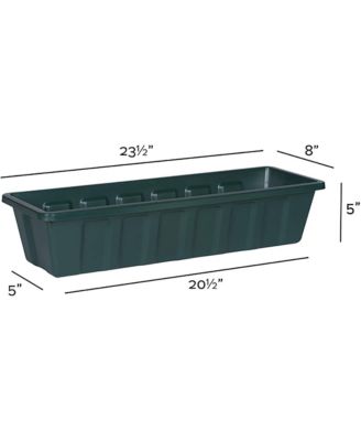 Mnftg. Polypropylene Flower Box Planter/Liner, Hunter Green, 24" L