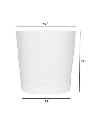 Full Depth Cylinder Pot, White, 12 Inch