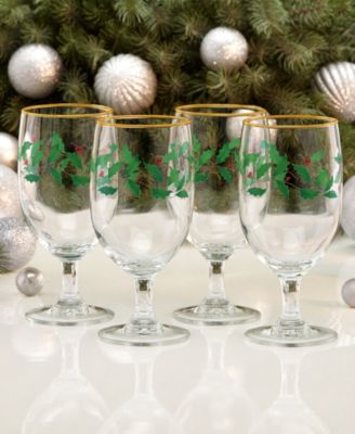Holiday Beverage Glasses, Set of 4