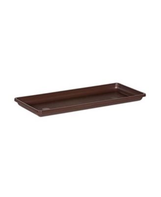 (#10183) Plastic Flower Box Tray, Brown 18"