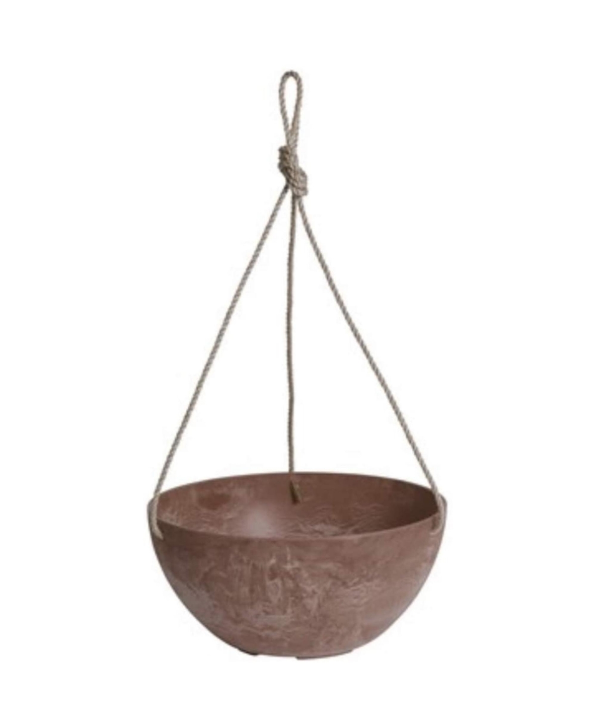 Artstone Hanging Bowl Planter/Flower Pot, Rust, 12" - Brown