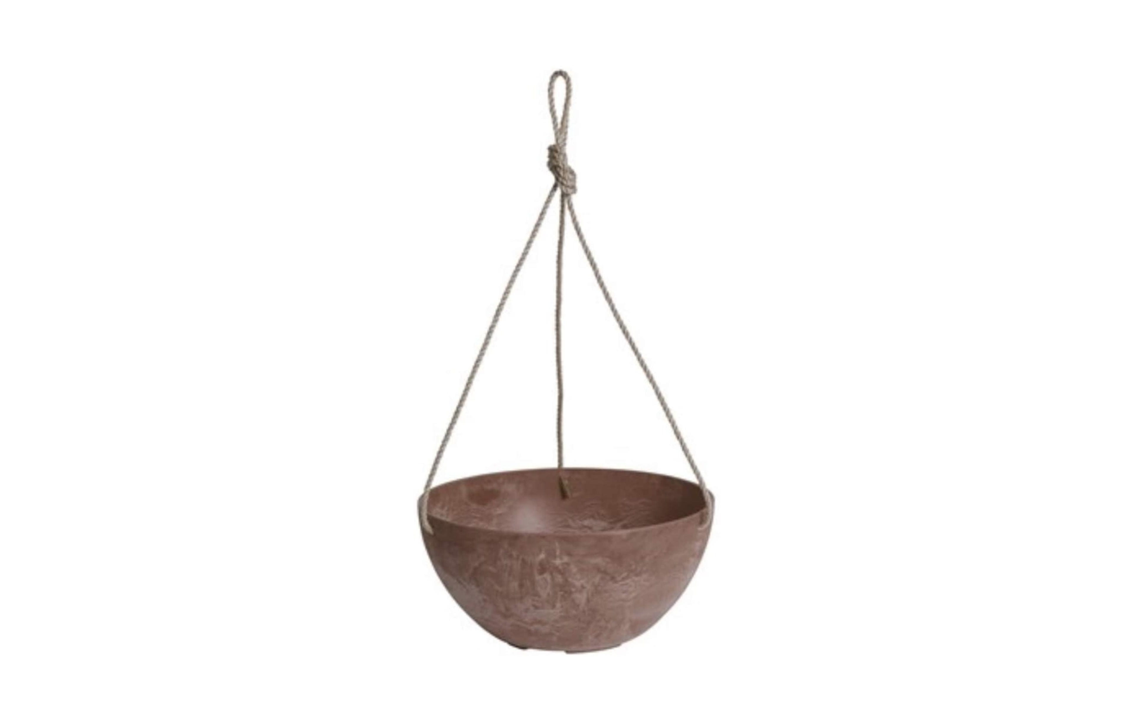 Novelty Artstone Hanging Bowl Planter/Flower Pot, Rust, 12"