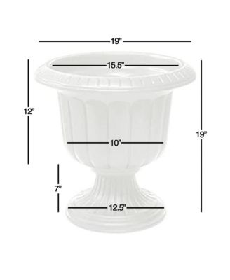 (#38192) Classic Urn Garden Pot/Planter, Plastic, White 19"