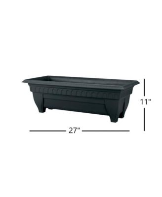 Plastic 1427BK Azura Rectangle Patio Planter Black