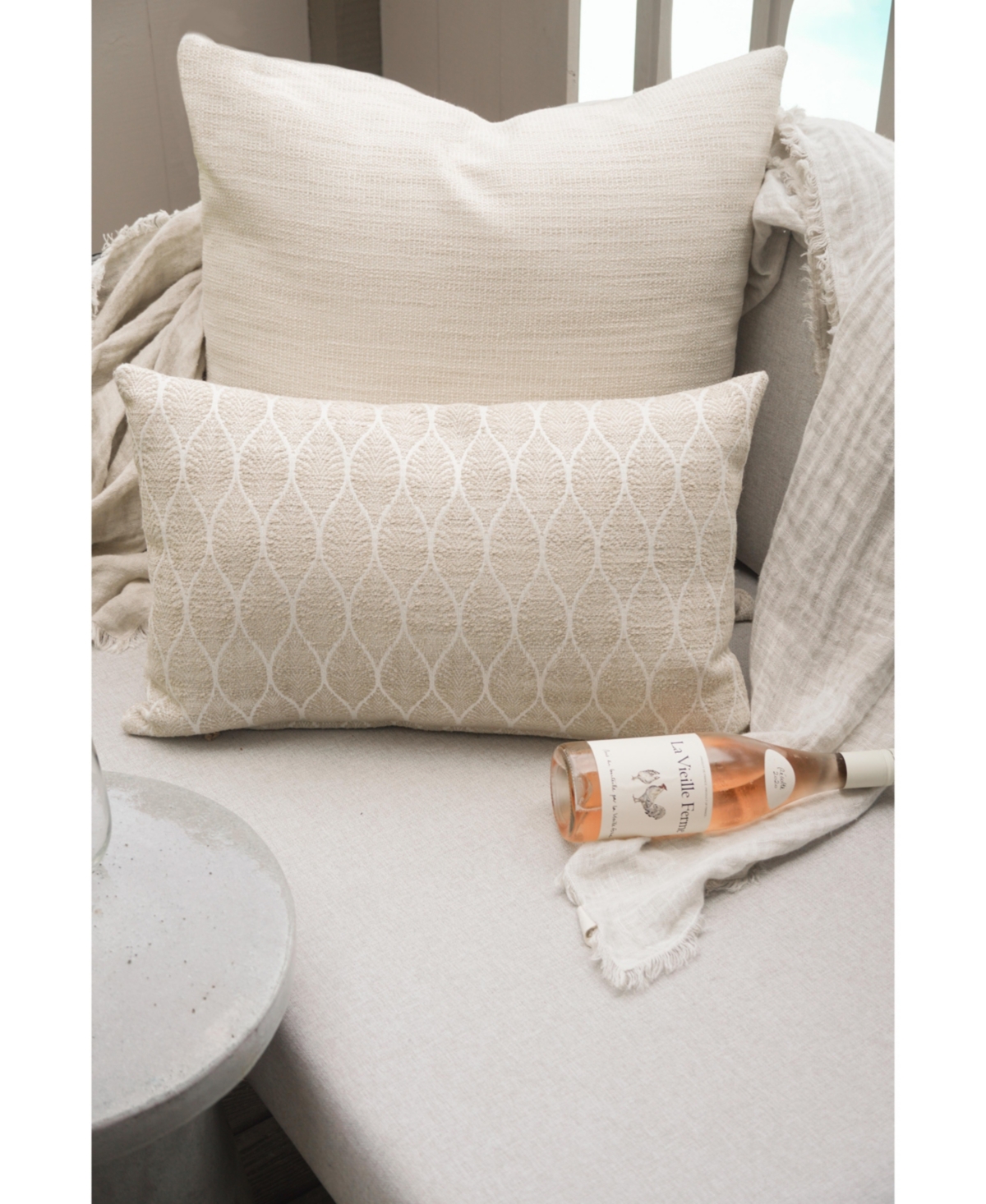 Anaya Home Seaside Smooth Outdoor Throw Pillow - Khaki