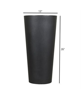 Cosmopolitan Tall Round Plastic Planter Black - 26 Inch