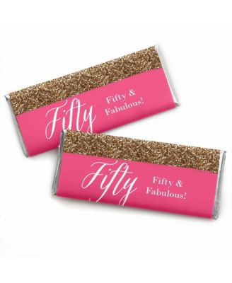 Big Dot of Happiness Chic 50th Birthday - Pink Gold - Candy Bar ...