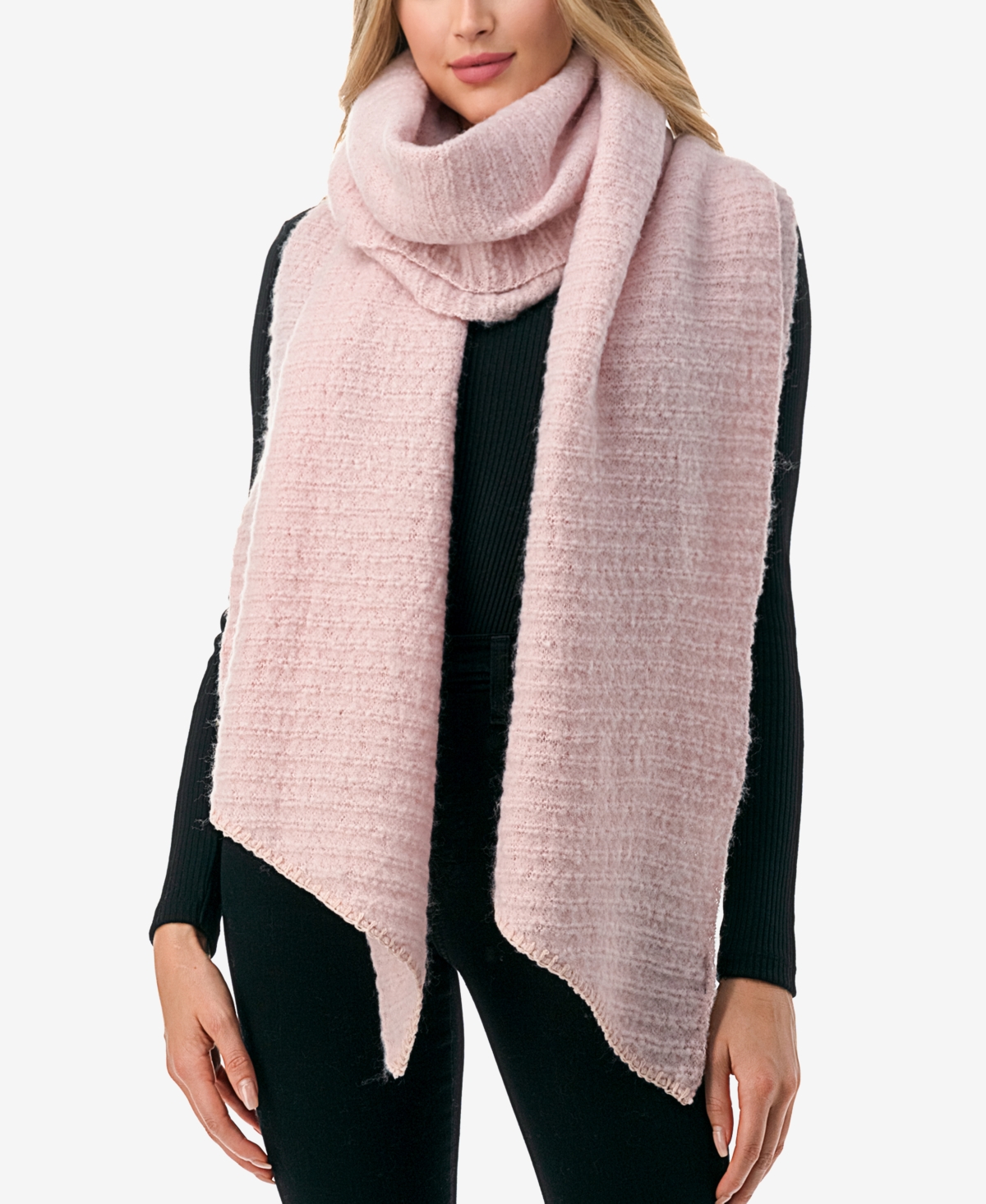 Marcus Adler Women's Solid Scarf With Ribbed Detail In Pink