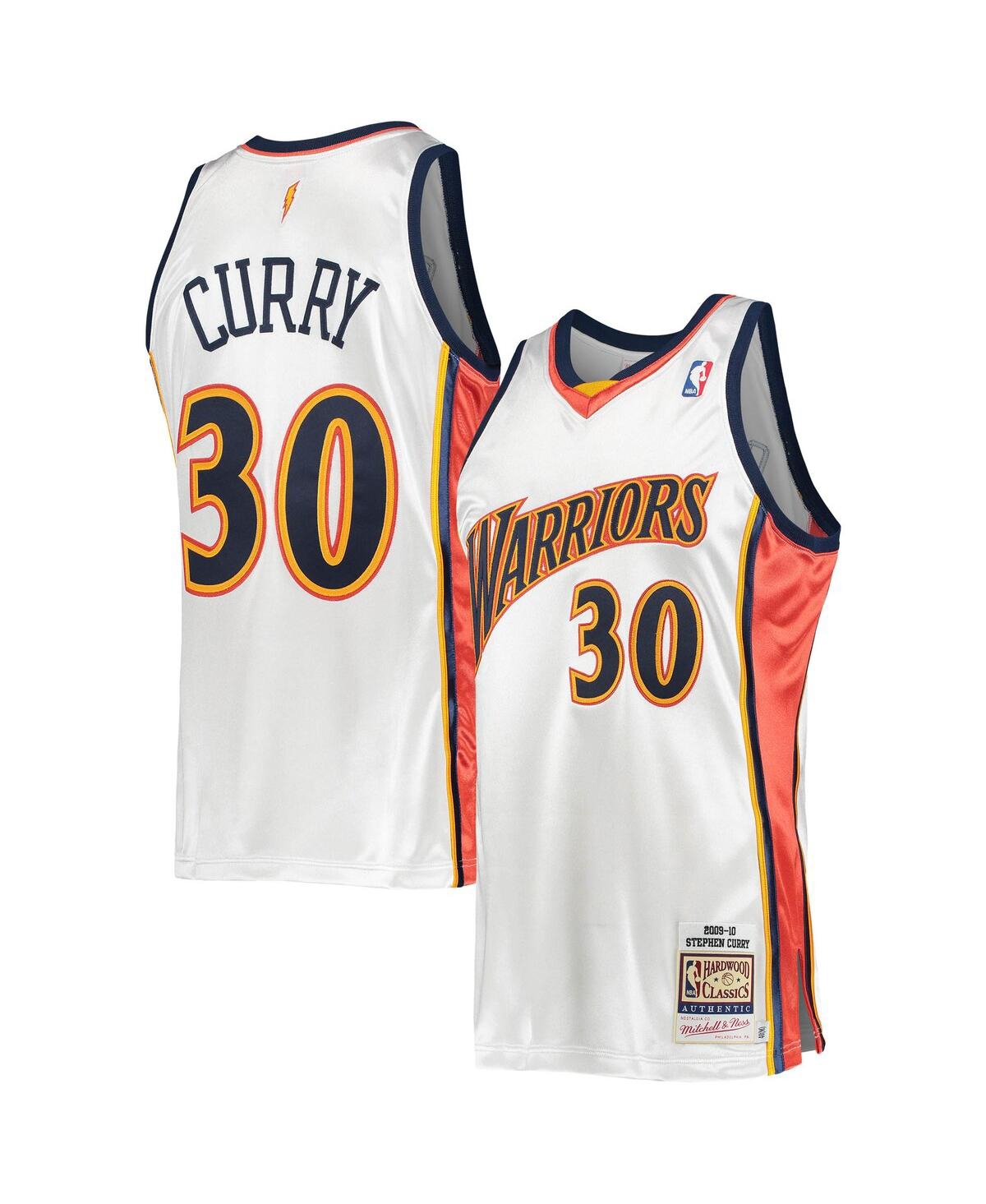 Men's Mitchell & Ness Stephen CurryGolden State Warriors 2009-10 Hardwood Classics Authentic Player Jersey - White