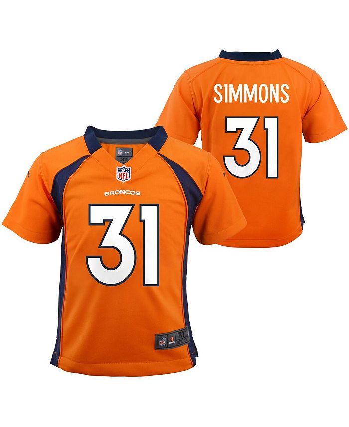 Nike Justin Simmons Orange Denver Broncos Vapor Limited Jersey