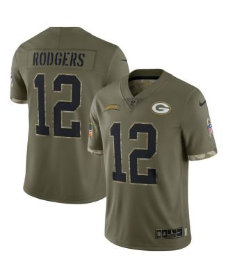 Men's Aaron Rodgers Olive Green Bay Packers 2022 Salute To Service Limited  Jersey