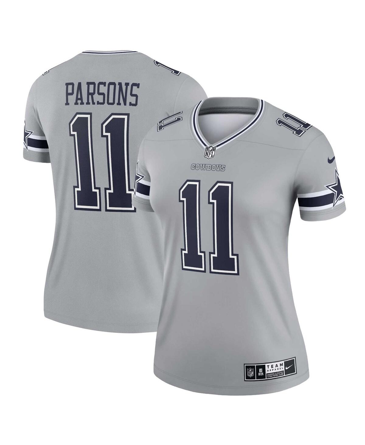 Women's Nike Micah Parsons Silver Dallas Cowboys Inverted Legend Jersey - Silver