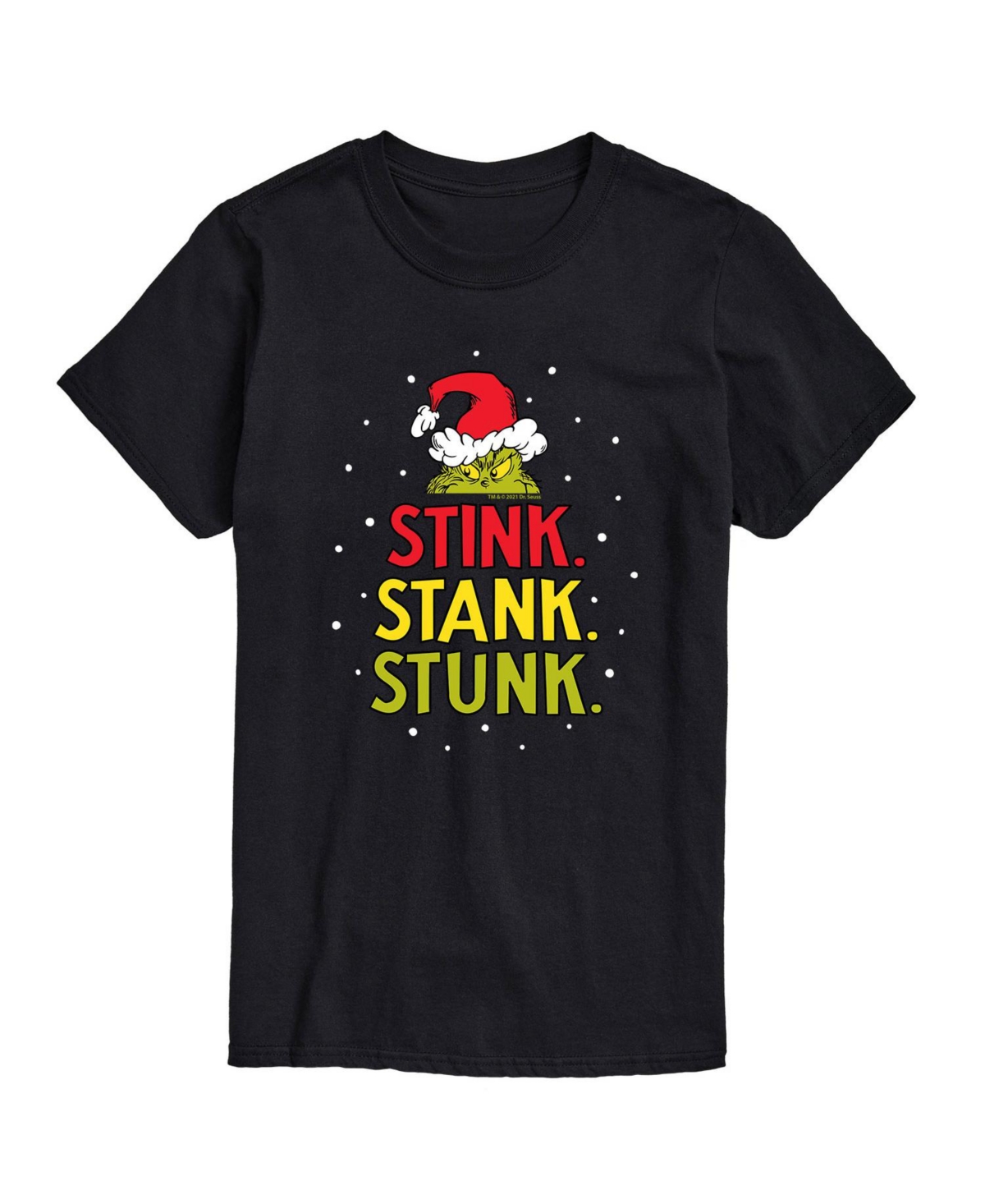 Airwaves Men's Dr. Seuss The Grinch Stink Stank Stunk Graphic T-shirt In Black