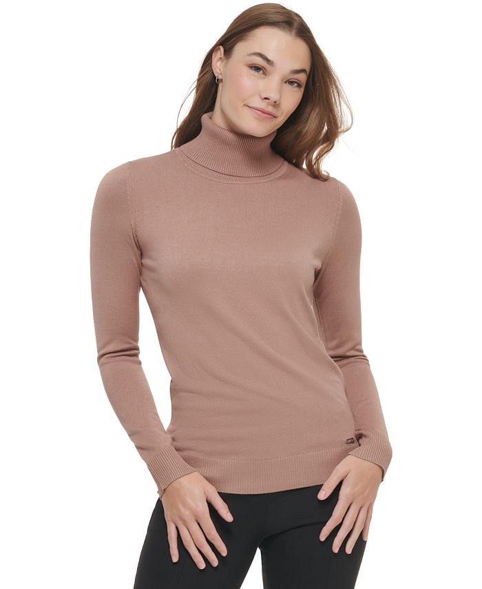Calvin Klein Women's Ribbed Turtleneck Sweater & Reviews - Sweaters - Women  - Macy's