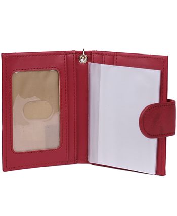 Buxton Women's Heiress Card Case Wallet - Floral Embossed Leather With Key Ring