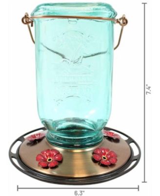 More Birds Rustic Glass Mason Jar Hummingbird Feeder 25 Oz Aqua Macy S   23257580 Fpx.tif