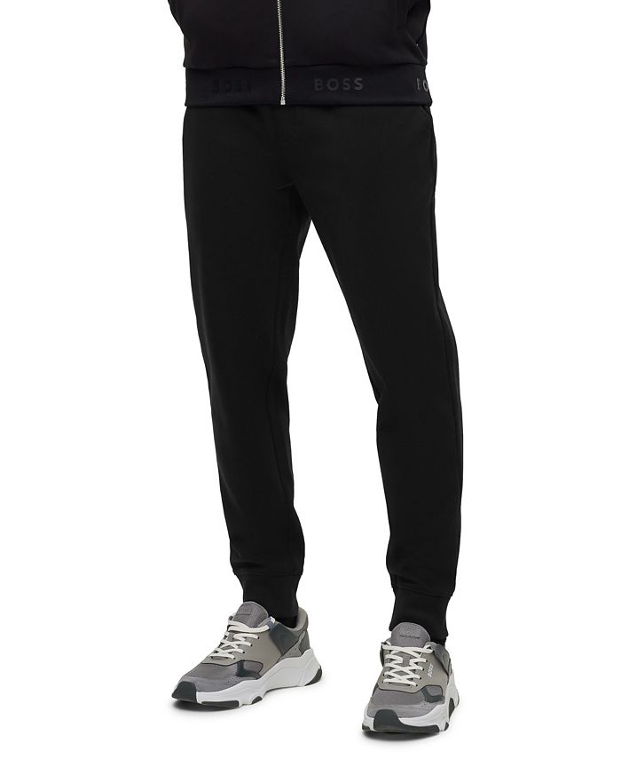 BOSS - Cotton-blend tracksuit bottoms with HD logo print