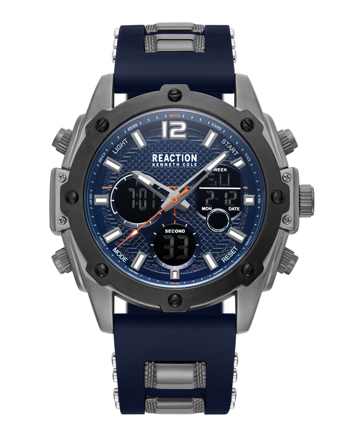 Men's Ana-digi Blue Silicon Strap Watch, 43.5mm - Blue