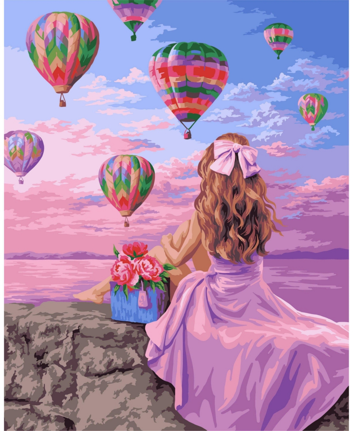 Painting by Numbers Kit Crafting Spark Air Balloon Festival J052 19.69 x 15.75 in