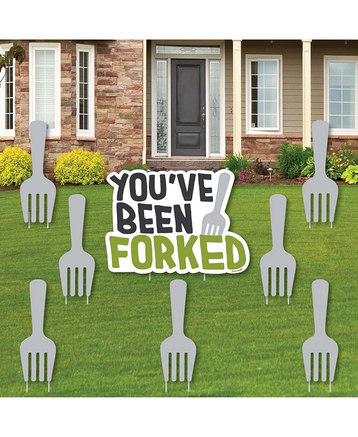 Big Dot of Happiness You've Been Forked Outdoor Lawn Decor Funny