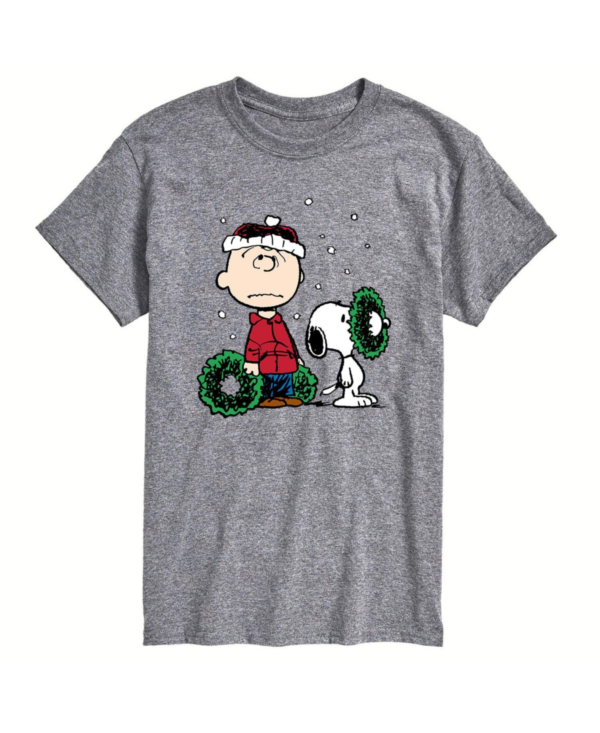 Airwaves Men's Peanuts Christmas Short Sleeve T-shirt - Gray
