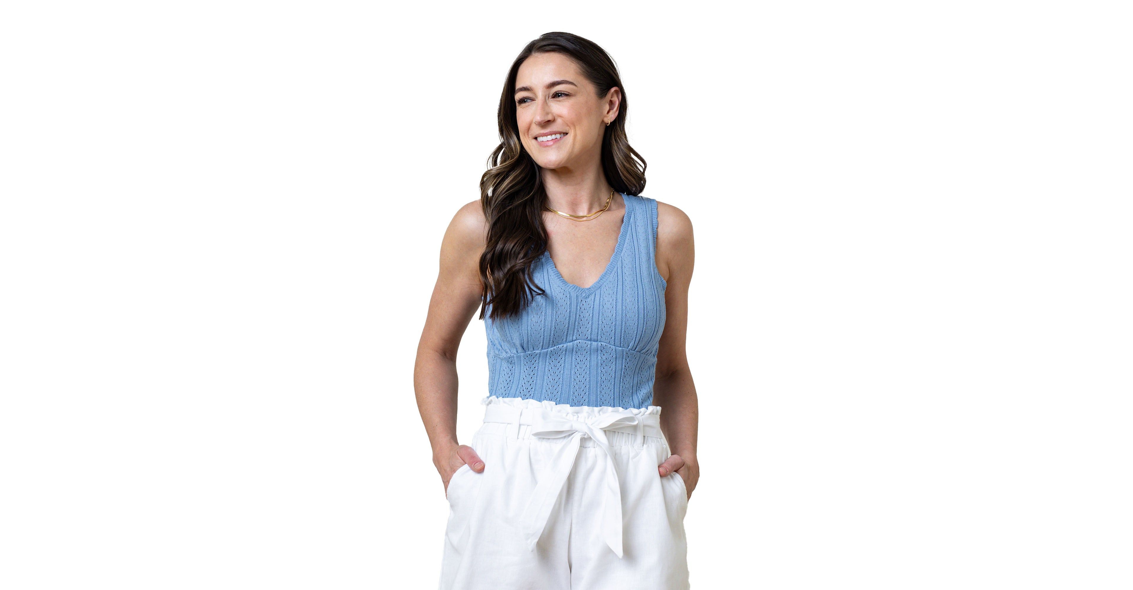 Hope & Henry Women's Empire Sweater Tank