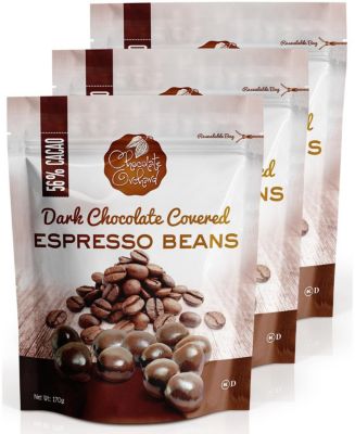 Image showcasing Chocolate Orchard Dark Chocolate Espresso Beans - Pack of 3 - Macy's