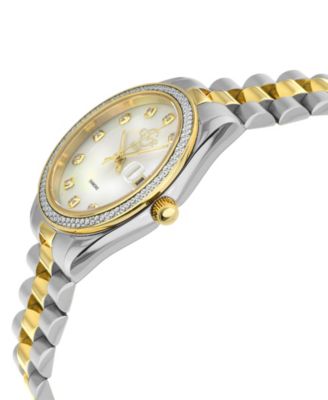 Women's Naples Swiss Quartz Diamond Two-Toned SS IPYG Stainless Steel Bracelet Watch 32mm