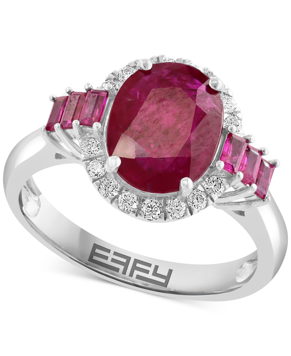 Effy Collection Effy Limited Edition Ruby (3-1/20 Ct. T.w.) & Diamond (1/5 Ct. T.w.) Ring In 14k White Gold