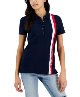 Tommy Hilfiger Women s Signature Stripe Polo Shirt Macy s