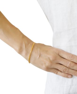 Rounded Box Link Chain Bracelet 7", in 14k Gold