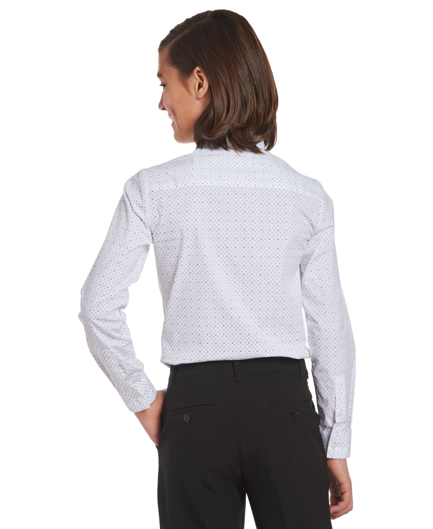 Рубашка Calvin Klein Slim-Fit Stretch Logo Dot-Print Dress Shirt для мальчиков — фото 2