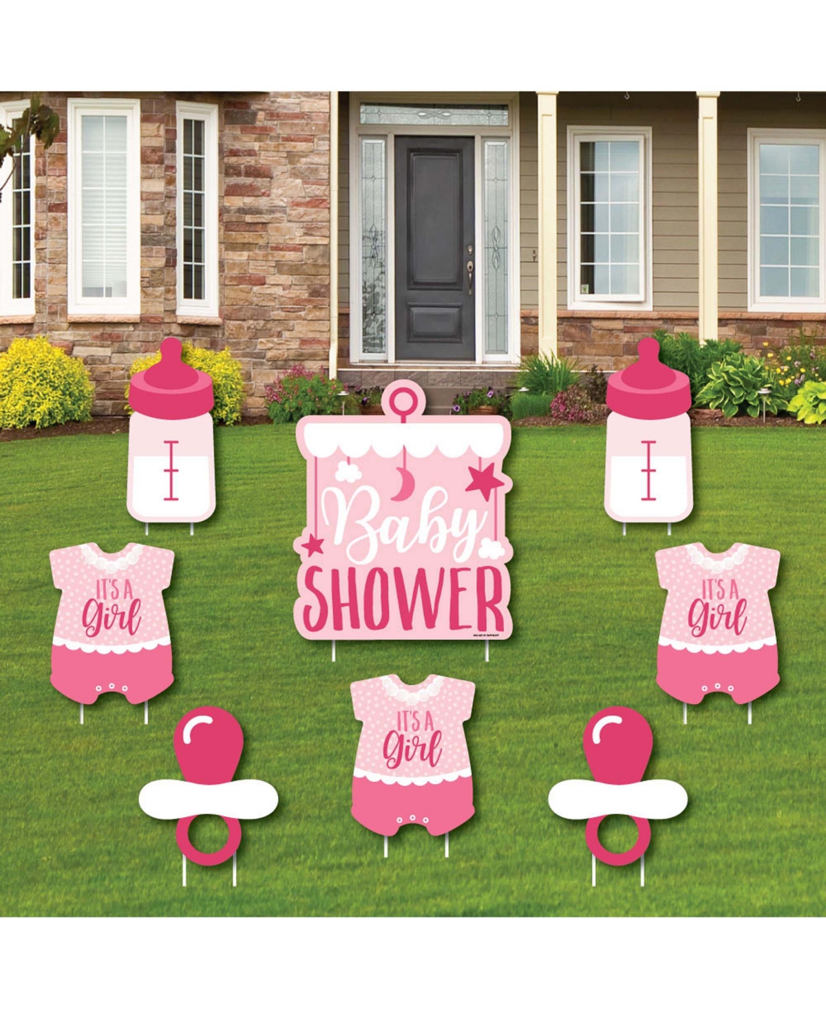 Big Dot Of Happiness It's A Girl Outdoor Lawn Decor Pink Baby