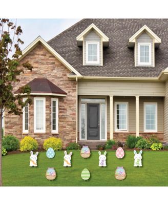 Spring Easter Bunny Lawn Decor Outdoor Happy Easter Party Yard Decorations 10 Pc