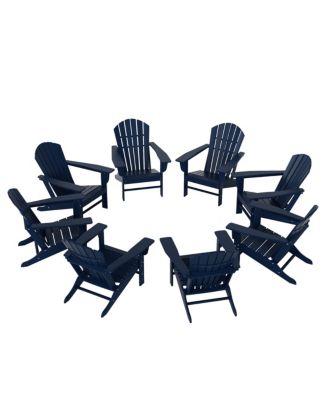 All-Weather Contoured Outdoor Poly Adirondack Chair (Set of 8)