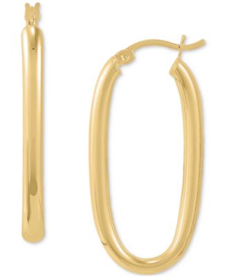 Giani Bernini Oval Tube Hoop Earring Collection Created For Macys In Gold Over Silver