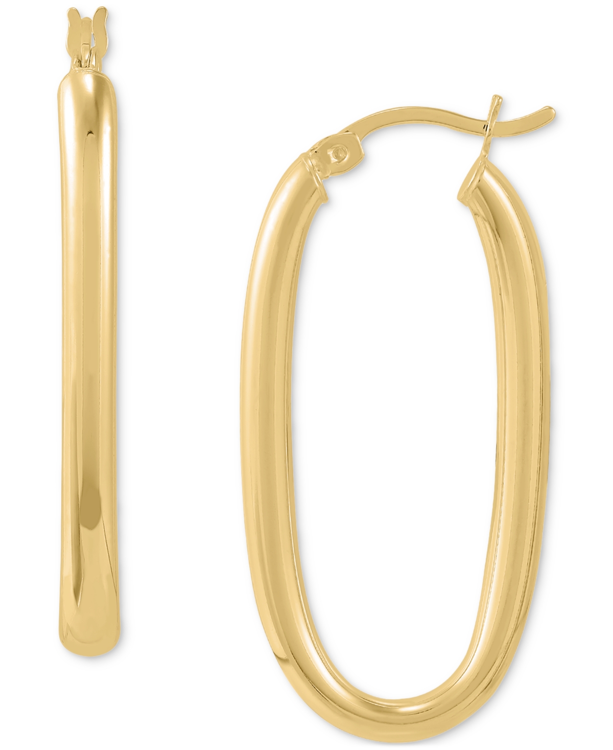 Giani Bernini Oval Medium Tube Hoop Earrings 35mm, Created For Macy's In Gold Over Silver